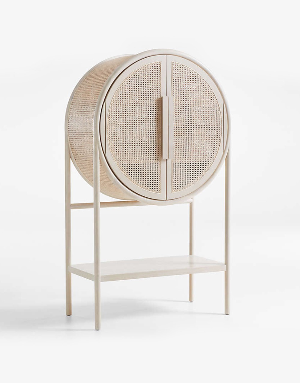 Whitewash Cane Bar Cabinet - Image 2