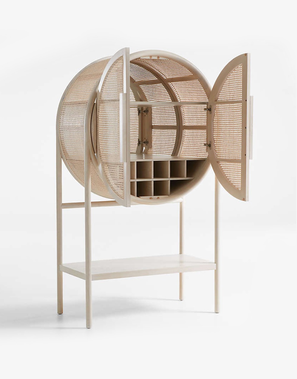 Whitewash Cane Bar Cabinet - Image 5